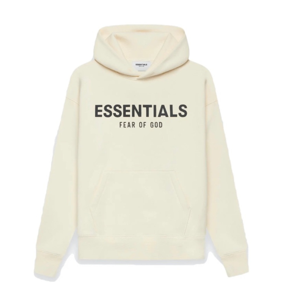 Fear of God Essentials Hoodie Cream/Buttercream Size Kids Medium 8 SS21 Unisex